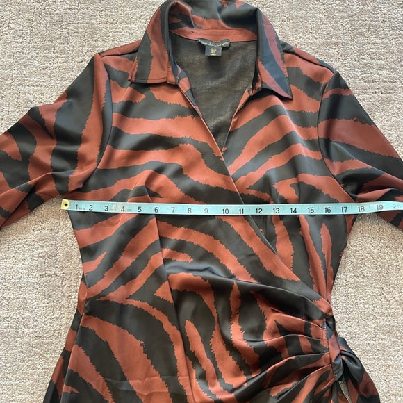 House of Harlow 1960 Brown and Black Zebra Print Long Sleeve Mini Dress, Size L - Picture 8 of 15